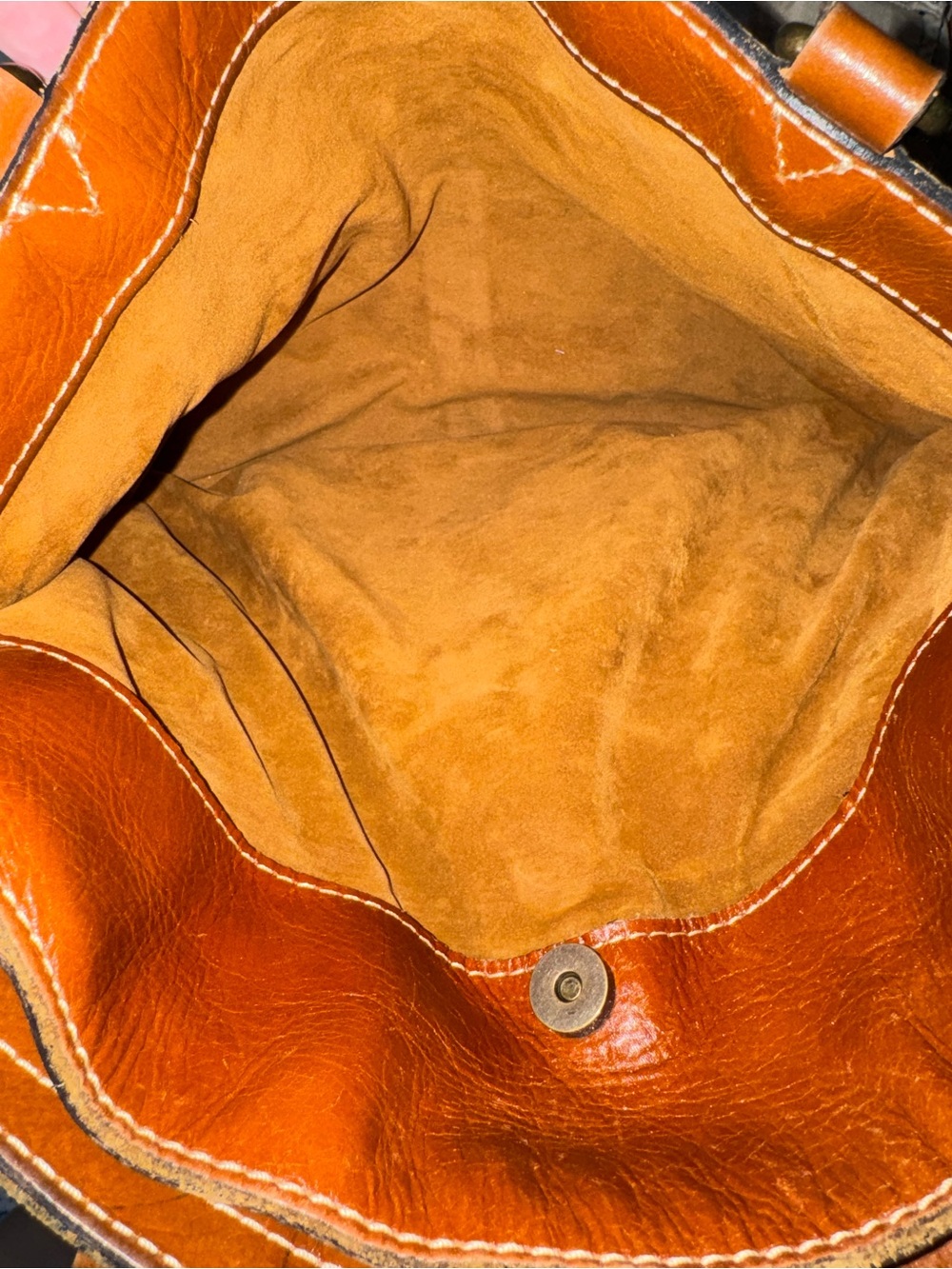 Patricia Nash Cognac Leather Embossed Floral Shoulder Tote Bag Western Boho - Picture 9 of 16